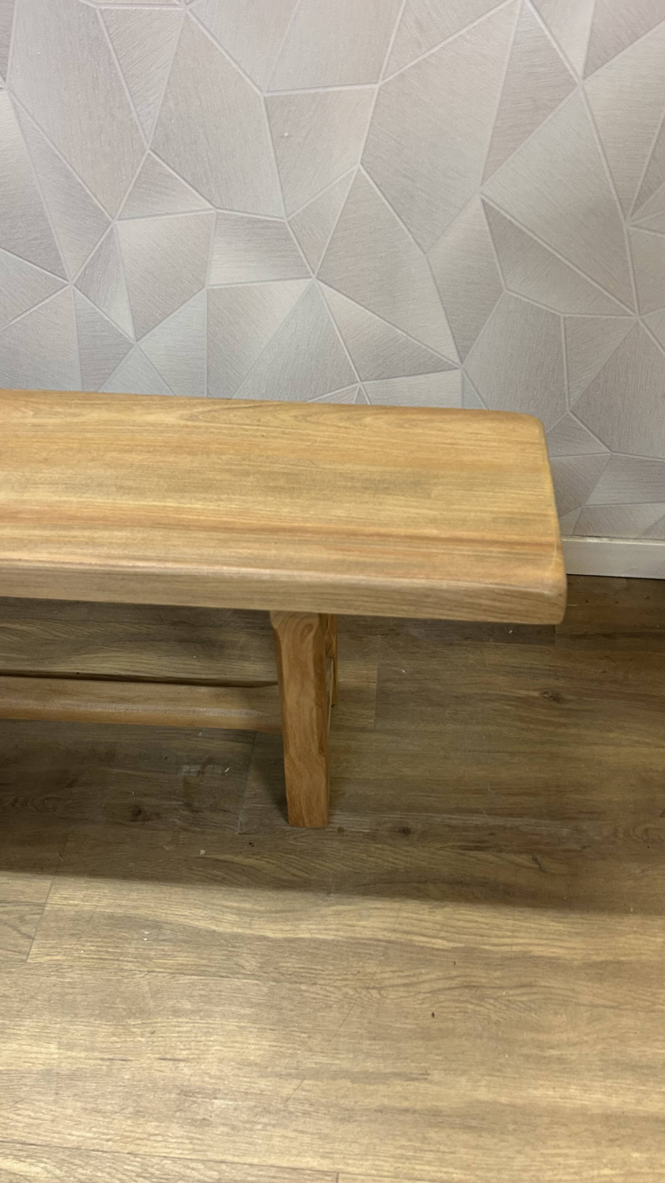 2m20 solid walnut benches, stripped and varnished