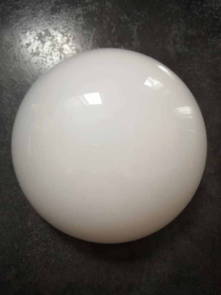 Lampshade old ceiling lamp half globe ball opaline white industrial vintage TBE Ø 25.5 cm 2 lights