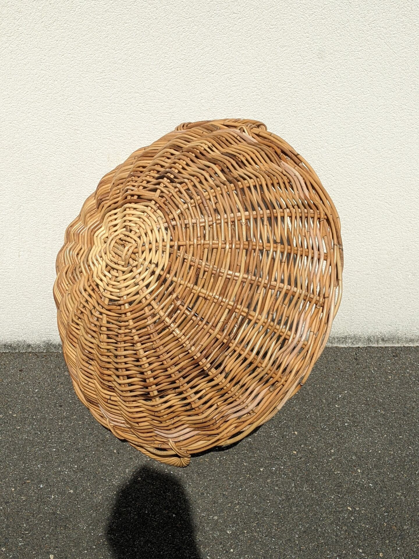 Vintage handmade wicker storage basket