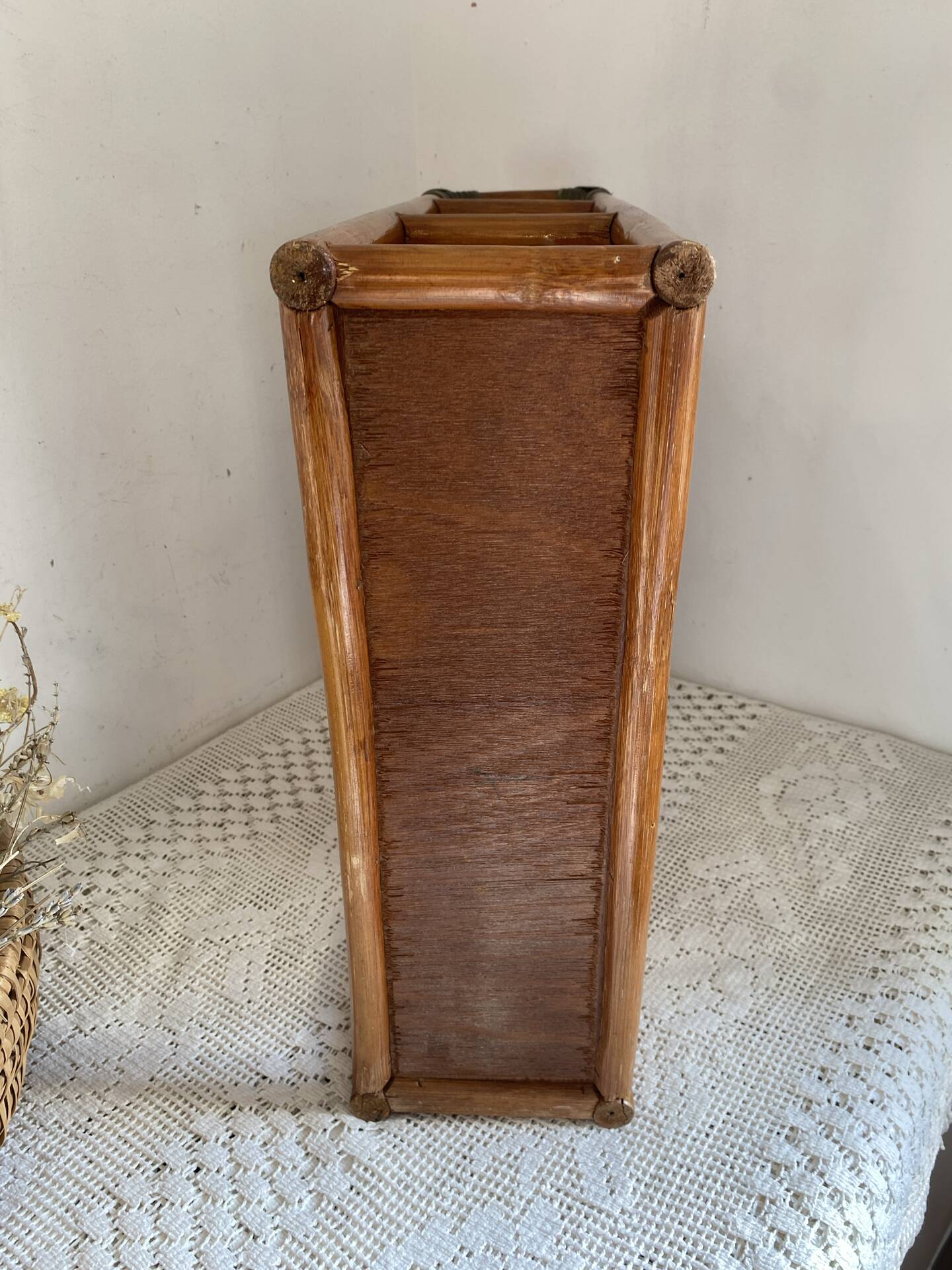 Bamboo and rattan shelf, 1970s