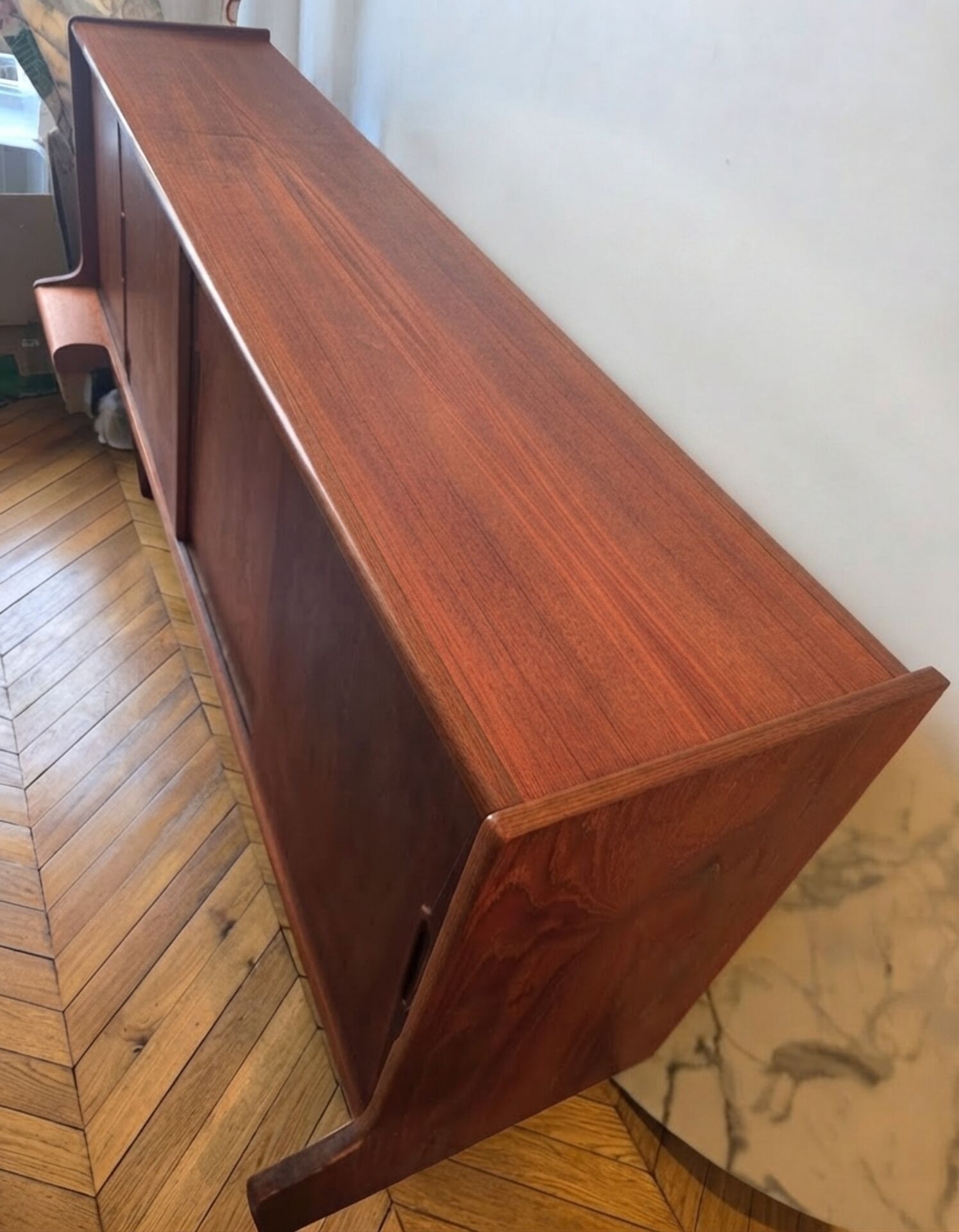 Enfilade / Teak highboard by A. Jensen & Molholm for Herning, Denmark