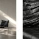 Chaises longues en cuir noir patchwork suédoises modernes du milieu du siècle d'IKEA