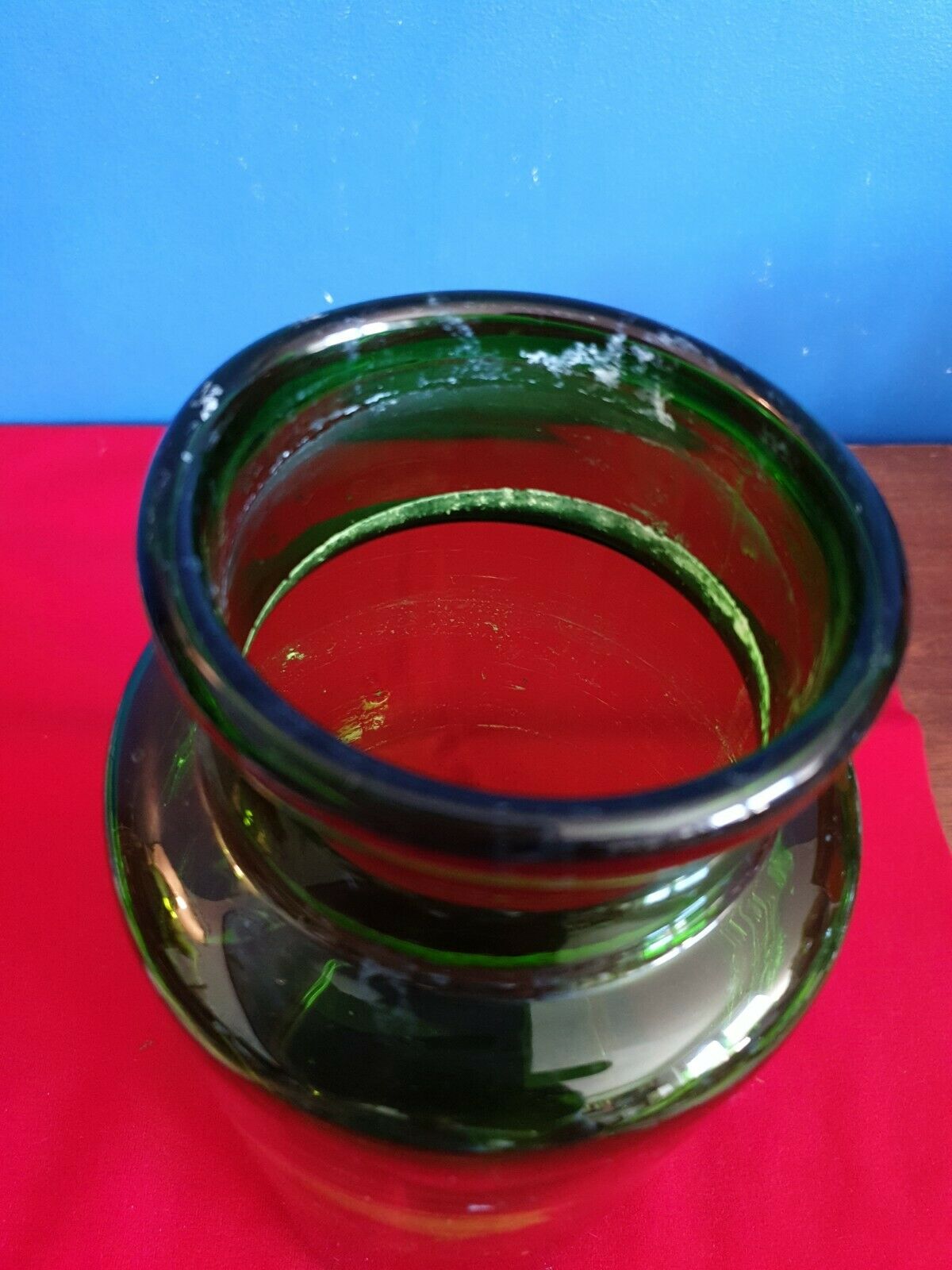 Green glass jar