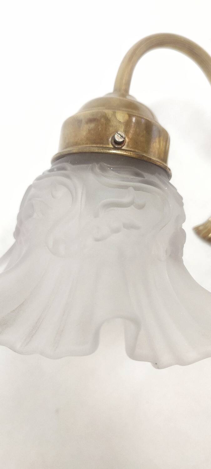 Bronze and crystal wall light. France, 1950s.