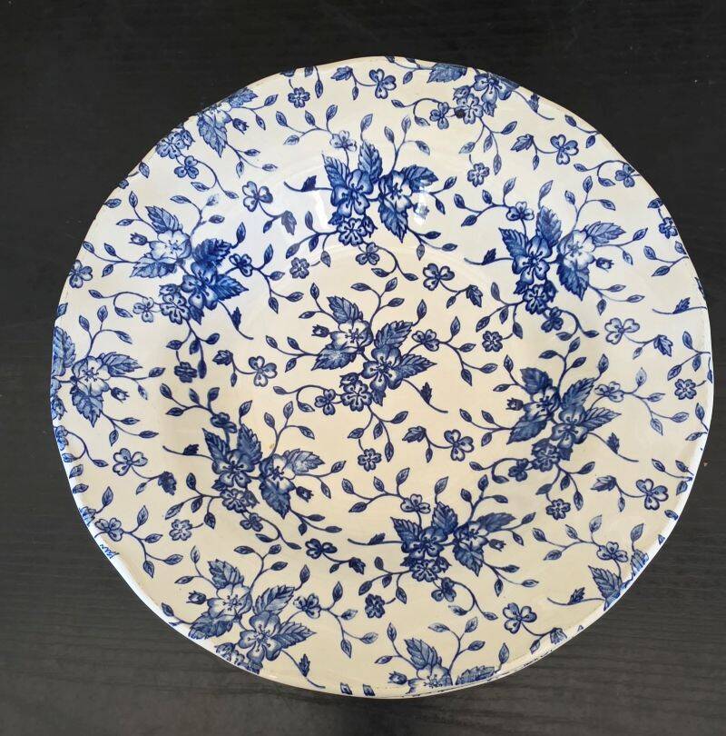 Set of 7 English Faience Deep Plates Royal Tubor Bouquet Decor