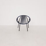 Mid-century plastic thread outdoor club chair