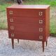 Vintage mahogany chest of drawers from the 60s conical feet 4 drawers