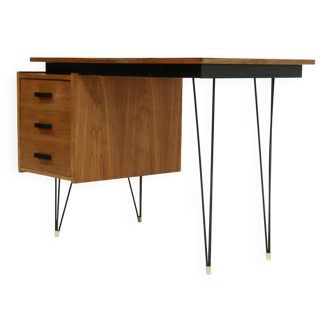 Mid Century Teak Hairpin Desk by Tijsseling 1960s
