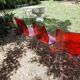 set of 3 vintage plexiglass chairs