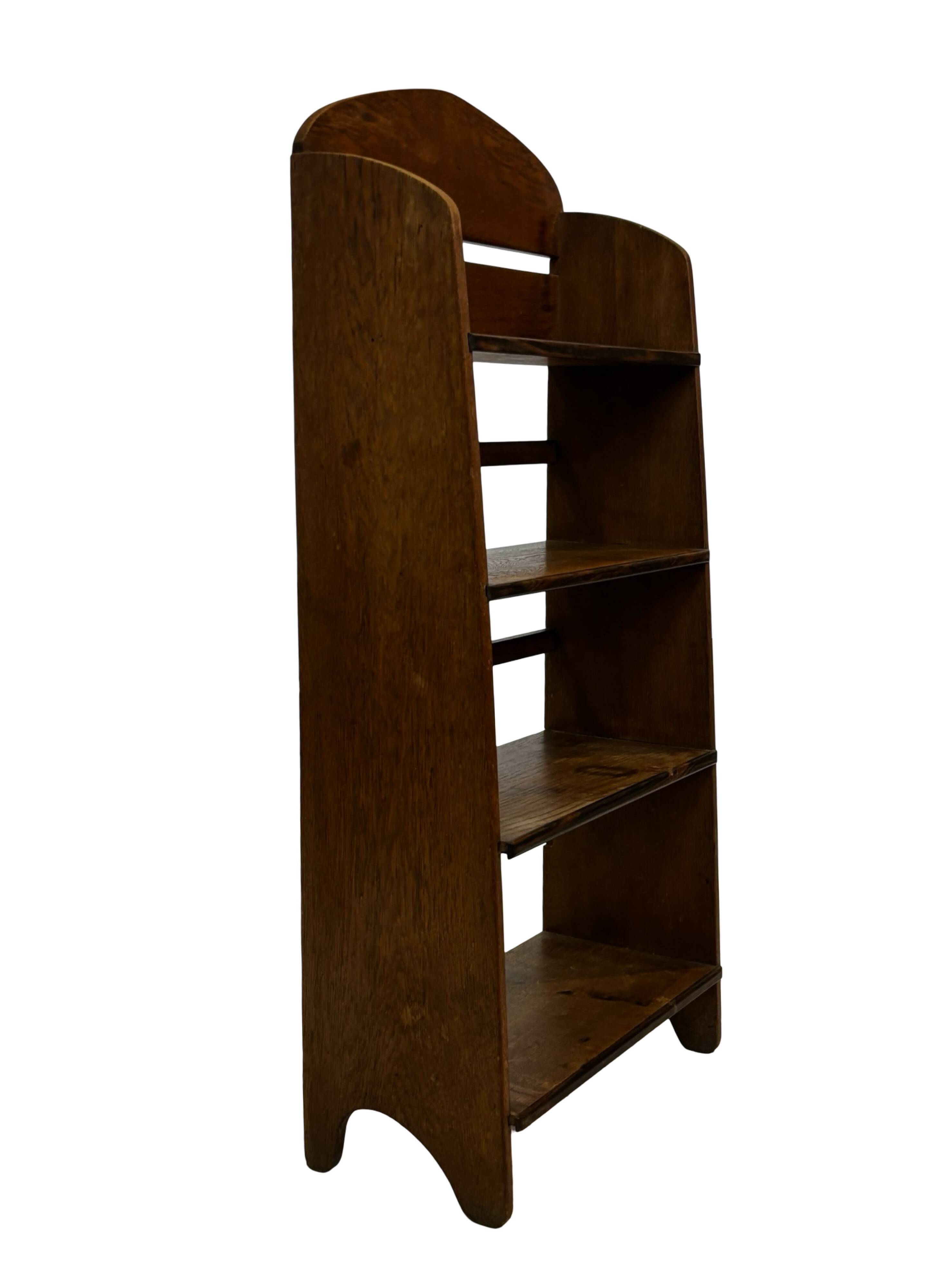 Art Deco Oak compact bookcase minimalist design