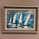 Original Swedish Oil on Panel – “Sailboats” by Bertil Thorell,  Signed