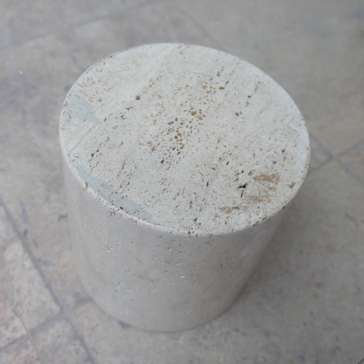 Italian Mid-Century Travertine Geometric Coffee Table attributed to Massimo and Lella Vignelli