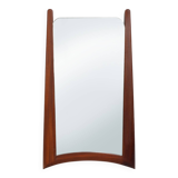 Miroir mural vintage organique scandinave des années 1960 en bois de teck massif