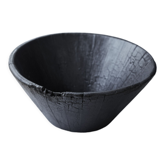 Burnt wooden bowl