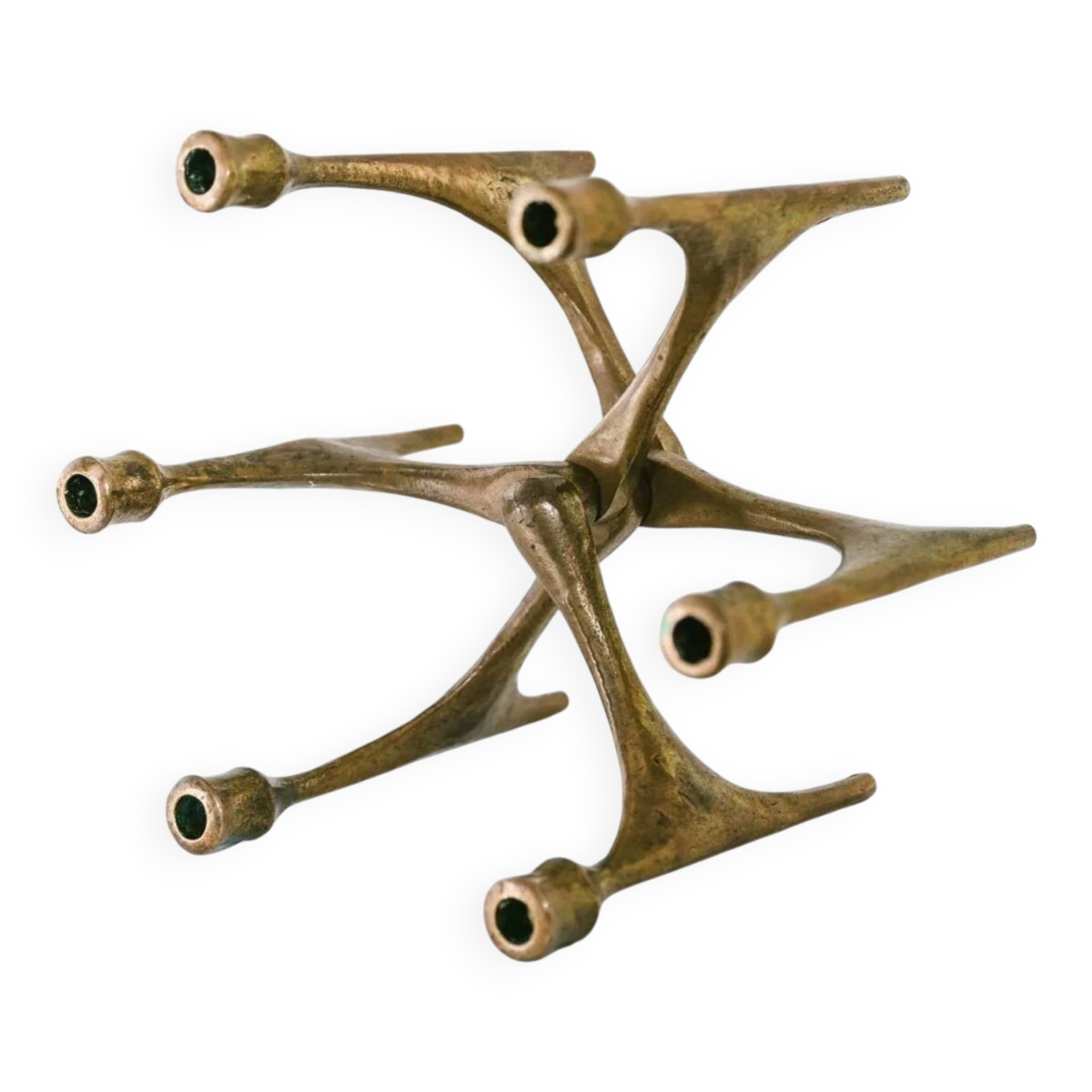 Doré Bronze Six-Arm Candleholder by Michael Harjes, Made in Germany, 1960s Mid-Century Modern
