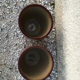 Lot of two enamelled jars