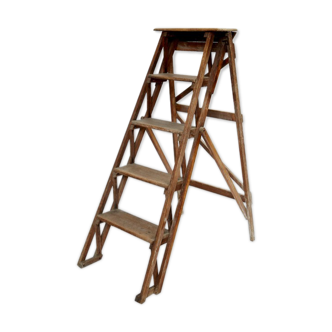 Old wooden painter stepladder