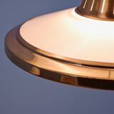 Set of 2 danish hanging lamps in solid copper, 1970s