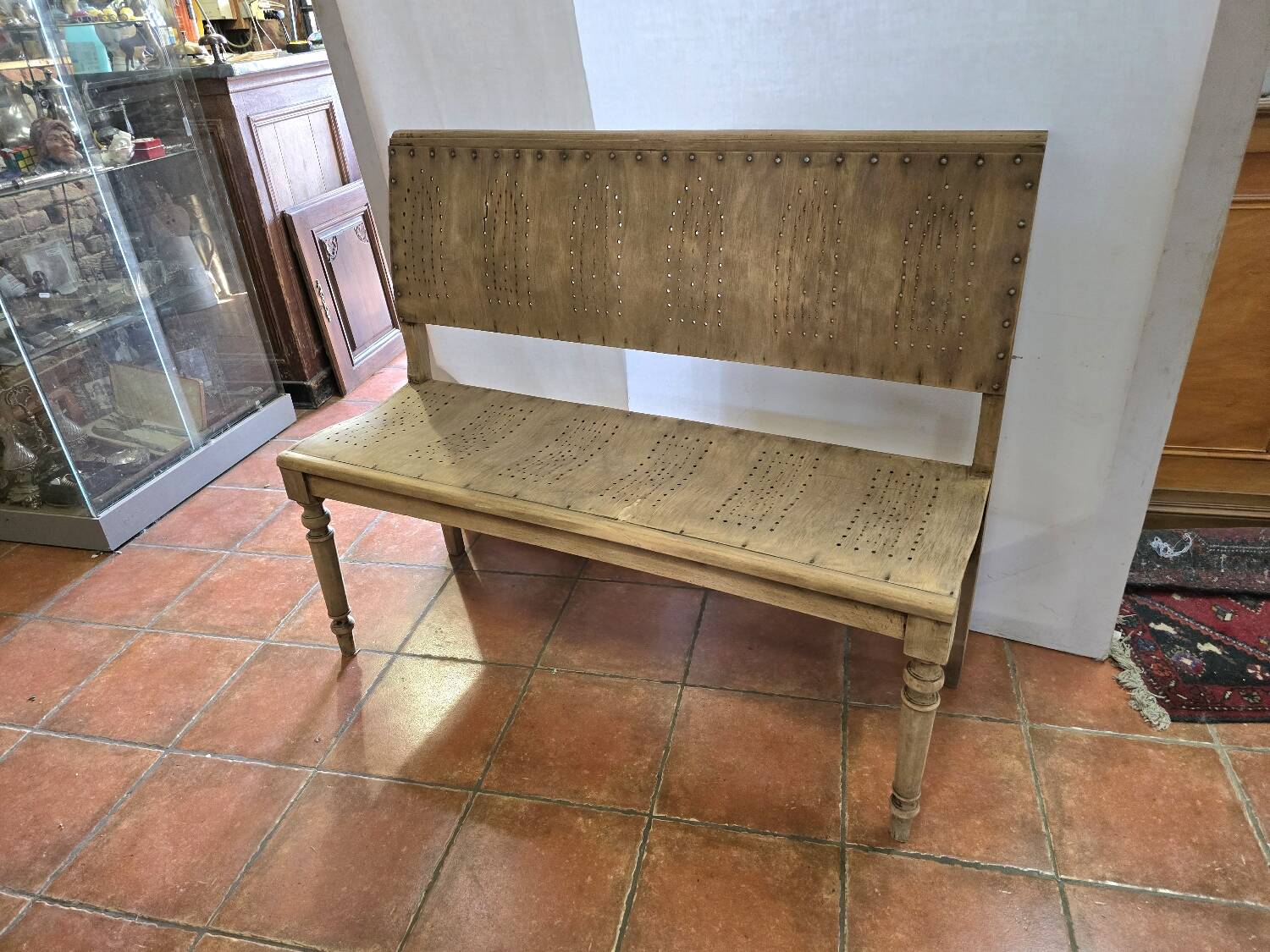 Wooden bistro bench, 120cm long