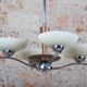 Art Deco Chandelier in Chromed Steel and Beech, Czech, 1920s