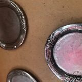 Series of 3 pewter bottle coasters vintage grape & wheat decor #b004