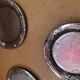 Série de 3 dessous de bouteille étain décor raisin & blé vintage #b004