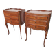 Pair of Louis XV style bedside tables in cherry wood marquetry.