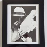 Framed black and white press photograph after Karl Lagerfeld, 30 x 26 cm