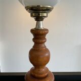 Scandinavian lamp in wood and opaline