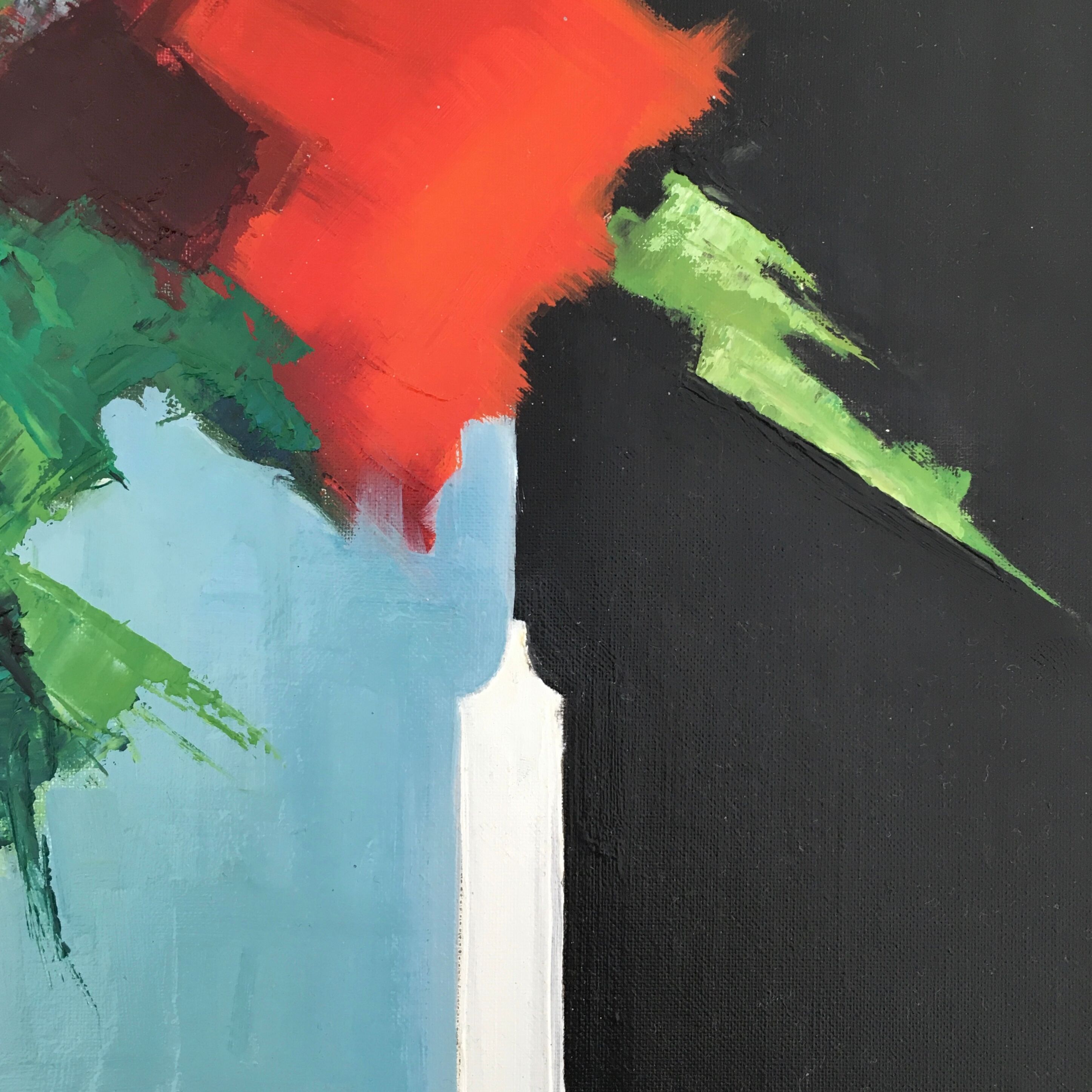 Table bouquet red and candle