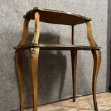 Double-top tea table in marquetry, Napoleon III period, circa 1850-1880