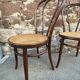 pair of Fischel Thonet Nr 18 curved wood bistro chairs