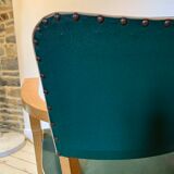 Pair of Art Deco green bridge armchairs