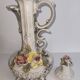 Pichet décoratif vintage en céramique italienne à décor floral en relief