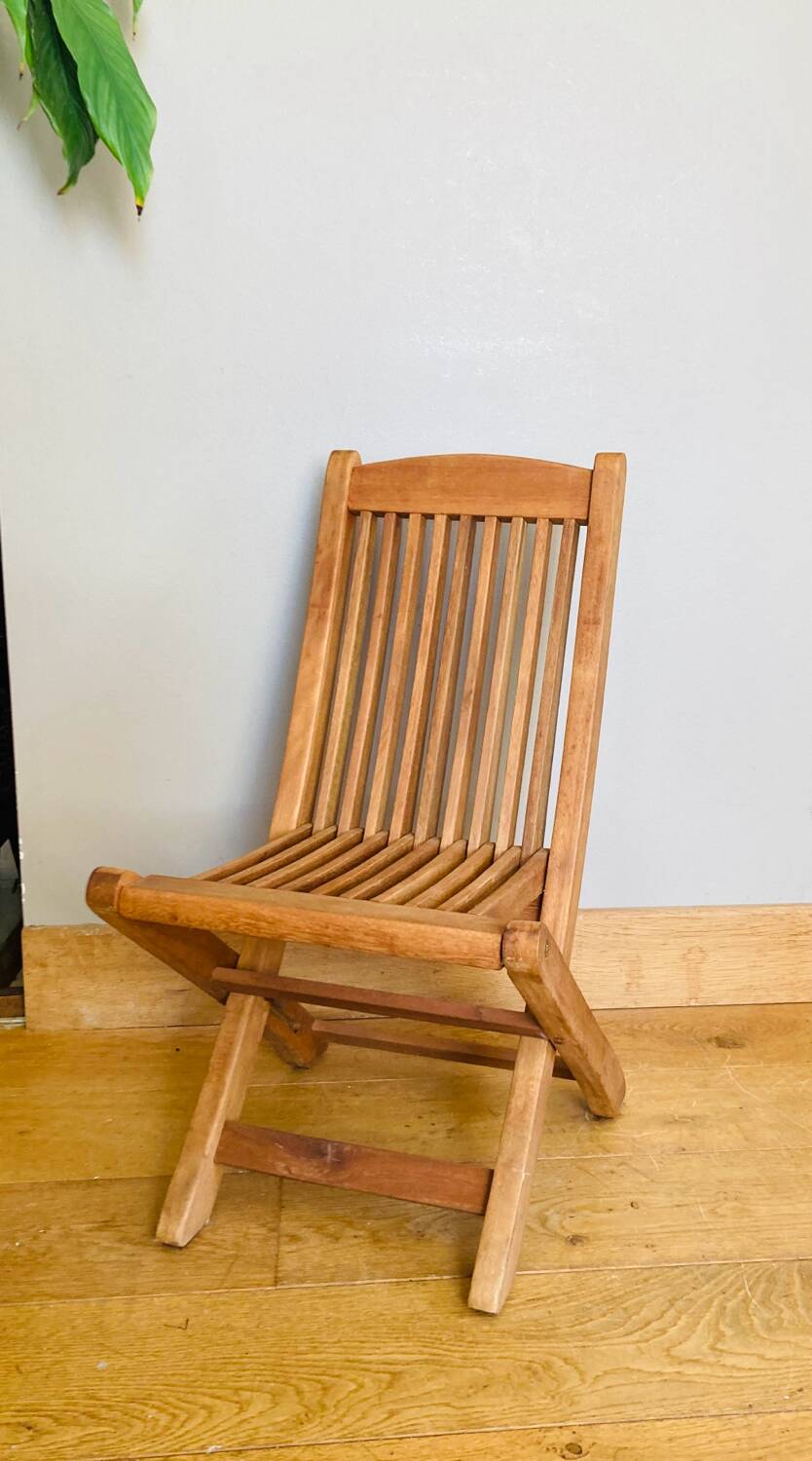 Scandinavian Vintage Folding Garden Chair for Children, Made in Denmark