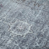 Handmade bohemian turkish 1980s 168 cm x 284 cm grey carpet
