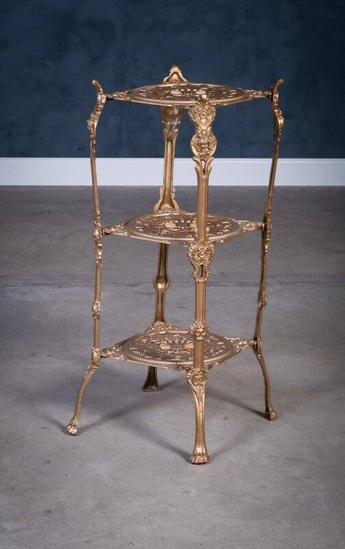 Decorative Metal Side Table, Italy, 1960s