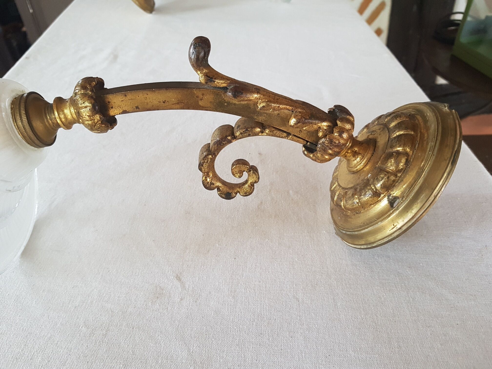 Old art deco bronze wall light 1930