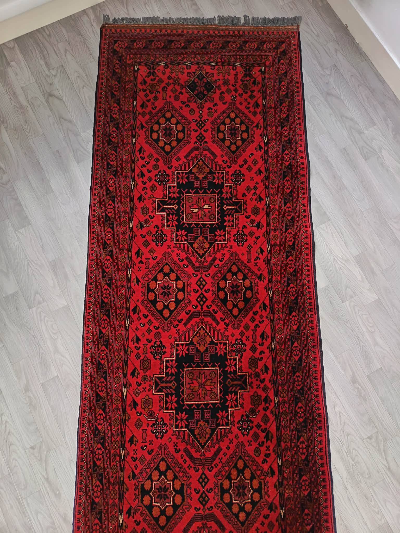Handmade Afghan Khanmadoui hallway rug