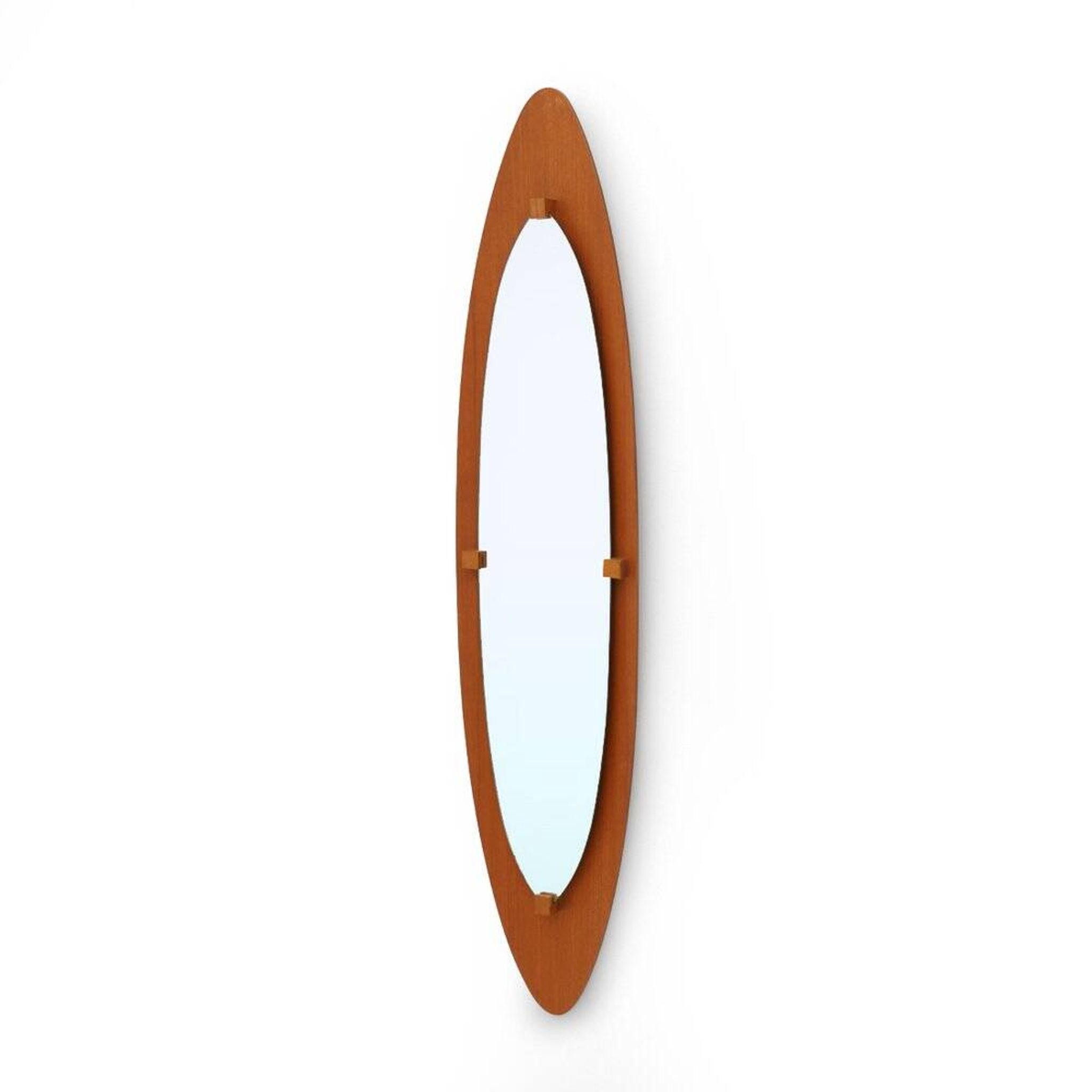 Miroir avec cadre en contreplaqué courbé, années 1960