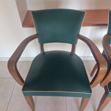 paire de chaises, fauteuils bridges vert foncé