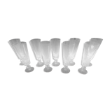 Set of 9 crystal flutes from Bayel cristallerie royale de Champagne