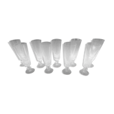 Set of 9 crystal flutes from Bayel cristallerie royale de Champagne