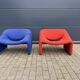 Artifort F598 Groovy armchair Pierre Paulin, Electric blue