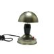Mushroom table lamp, silver metal, black bakelite, Poland, 1950s