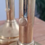 Pair of brass candle holders