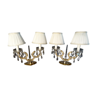 Pair of girandoles forming Venetian lamps circa 1940