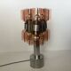 Lampe veca fontana arte verre fumé rose orange vintage 60.s rare