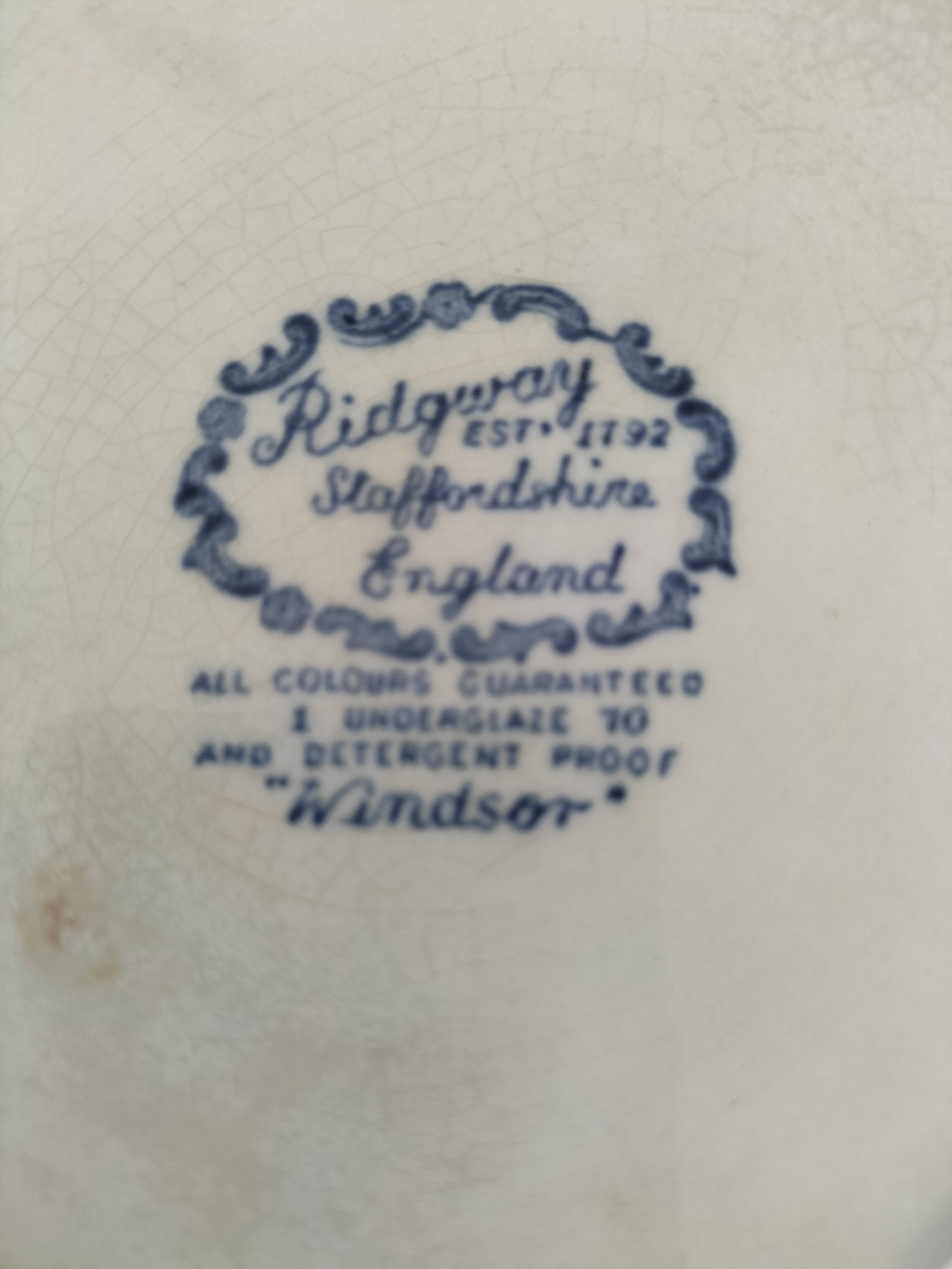 4 assiettes à dessert anglaises Ridgway Windsor bleues – Staffordshire