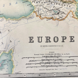 Ancient map of Europe by Keith Johnston - late nineteenth